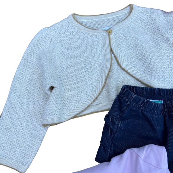 Carters Girls Clothe Bundle 12-18 Months Leggings Cardigan Dresses Legging Shirt - Picture 4 of 14